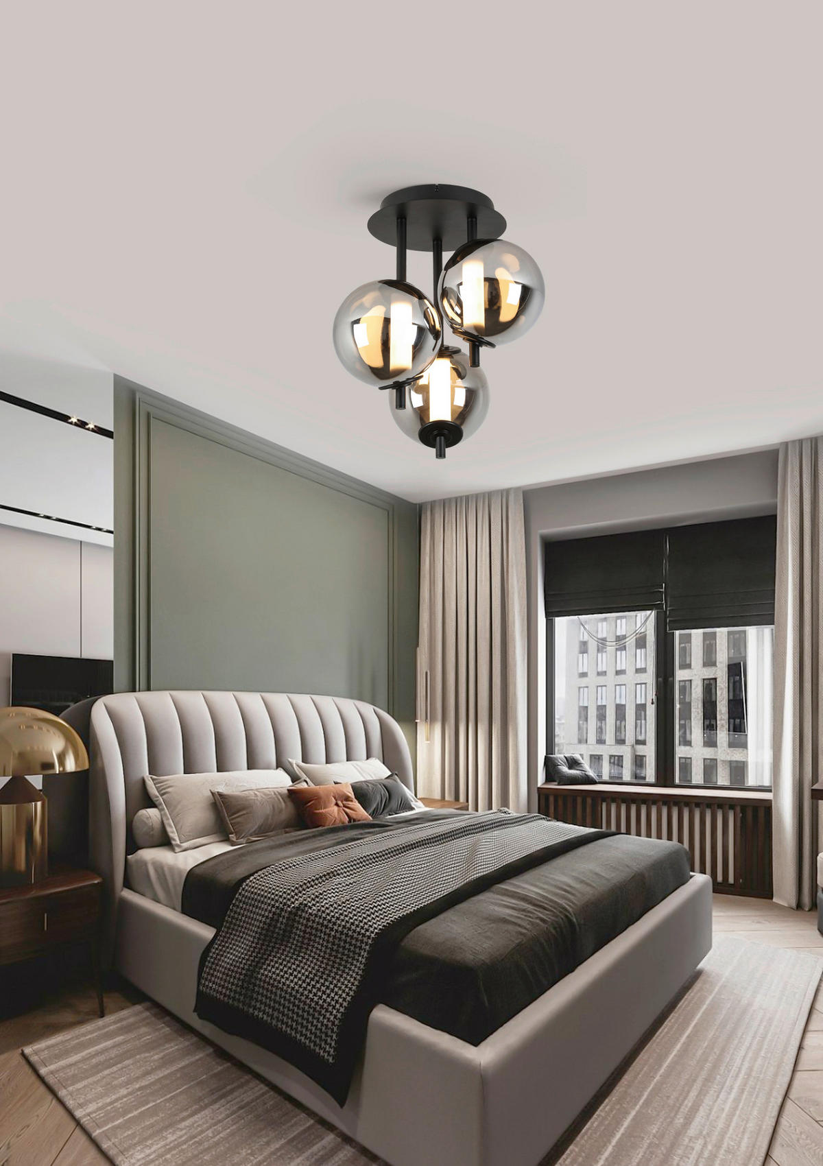 STROPNÍ LED SVÍTIDLO, 45/49 cm  - černá/barvy chromu, Design, kov/plast (45/49cm) - Dieter Knoll