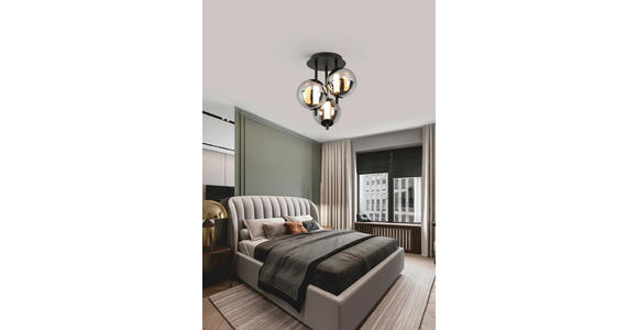 LED-DECKENLEUCHTE 45/49 cm - Chromfarben/Schwarz, Design, Glas/Kunststoff (45/49cm) - Dieter Knoll