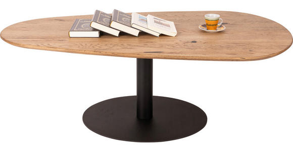 COUCHTISCH in Holz 120/70/40 cm - Eichefarben/Schwarz, Design, Holz/Metall (120/70/40cm) - Novel
