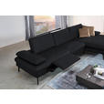 ECKSOFA in Echtleder Anthrazit  - Anthrazit/Schwarz, Design, Leder/Metall (325/157cm) - Dieter Knoll