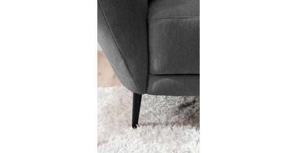 RÉCAMIERE Anthrazit Chenille Zierkissen, Rücken echt  - Anthrazit/Schwarz, KONVENTIONELL, Textil/Metall (224/70/97cm) - Hom`in