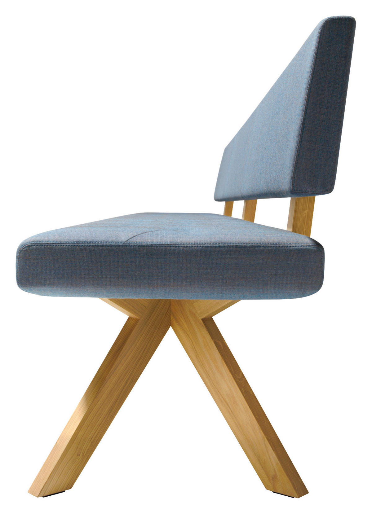SITZBANK 264/85,5/57 cm  in Eichefarben, Blaugrau  - Eichefarben/Blaugrau, Design, Holz/Textil (264/85,5/57cm) - TEAM 7