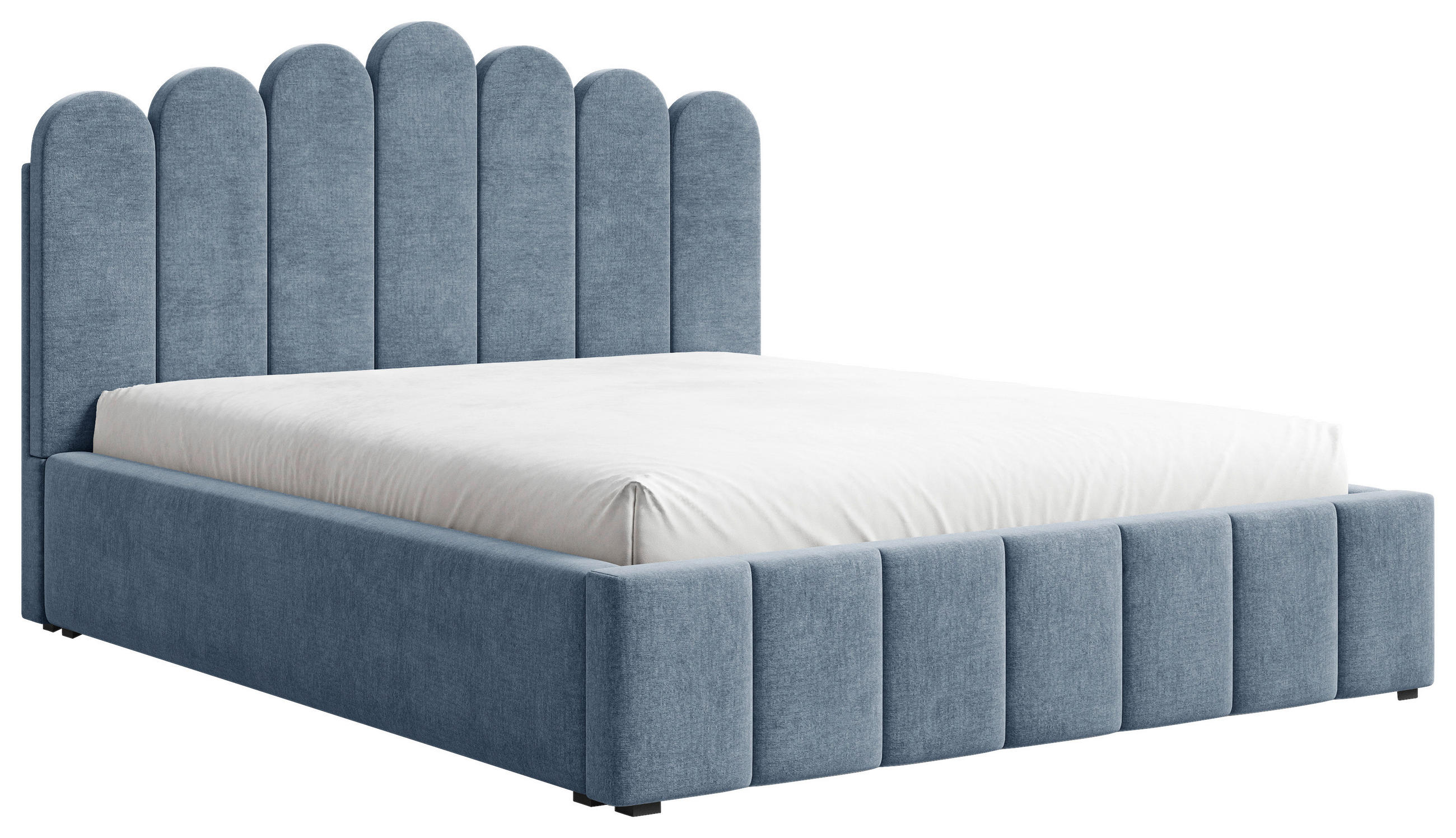 POLSTERBETT Lattenrost, Bettkasten Blau 140/200 cm  - Blau/Schwarz, KONVENTIONELL, Holz/Kunststoff (140/200cm) - Chameo