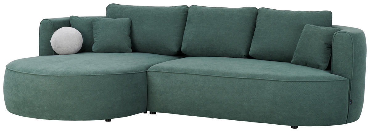 ECKSOFA in Webstoff Grün  - Schwarz/Grün, Design, Kunststoff/Textil (183/284cm) - Welnova