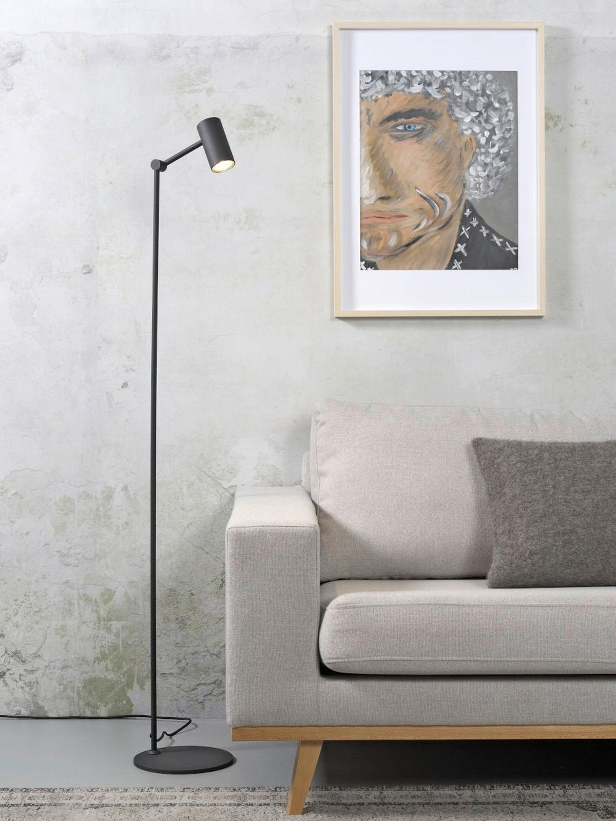 STOJACÍ LAMPA, 134 cm - černá, Basics, kov (134cm) - It's about Romi