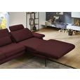 ECKSOFA in Echtleder Beere  310/180 cm  - Beere/Schwarz, Design, Leder/Metall (310/180cm) - Dieter Knoll