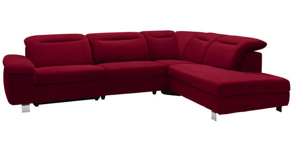 WOHNLANDSCHAFT in Textil Rot - Chromfarben/Rot, Design, Textil/Metall (305/231cm) - Dieter Knoll