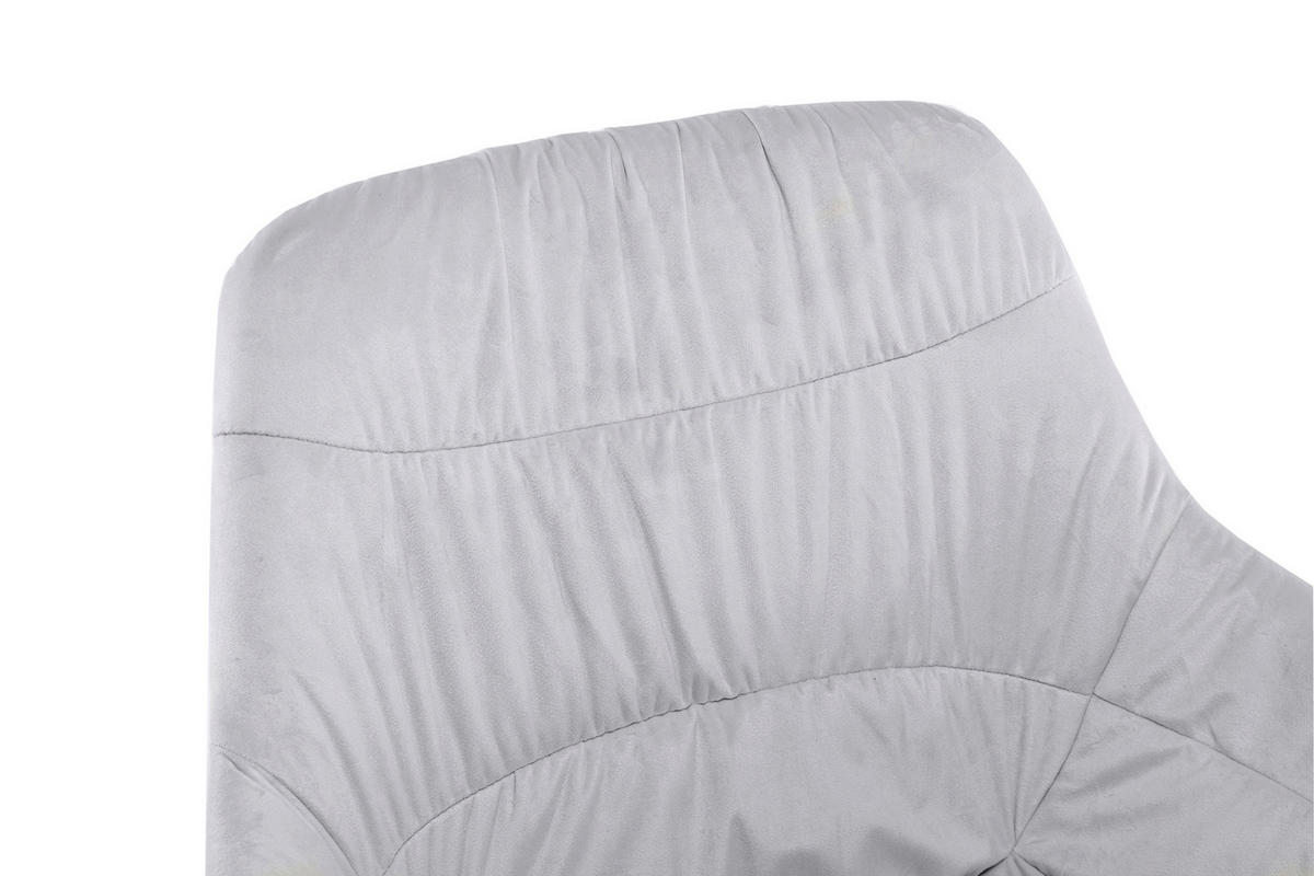 ARMLEHNSTUHL  in Samt  - Hellgrau/Schwarz, MODERN, Textil/Metall (64/82/63cm) - Livetastic