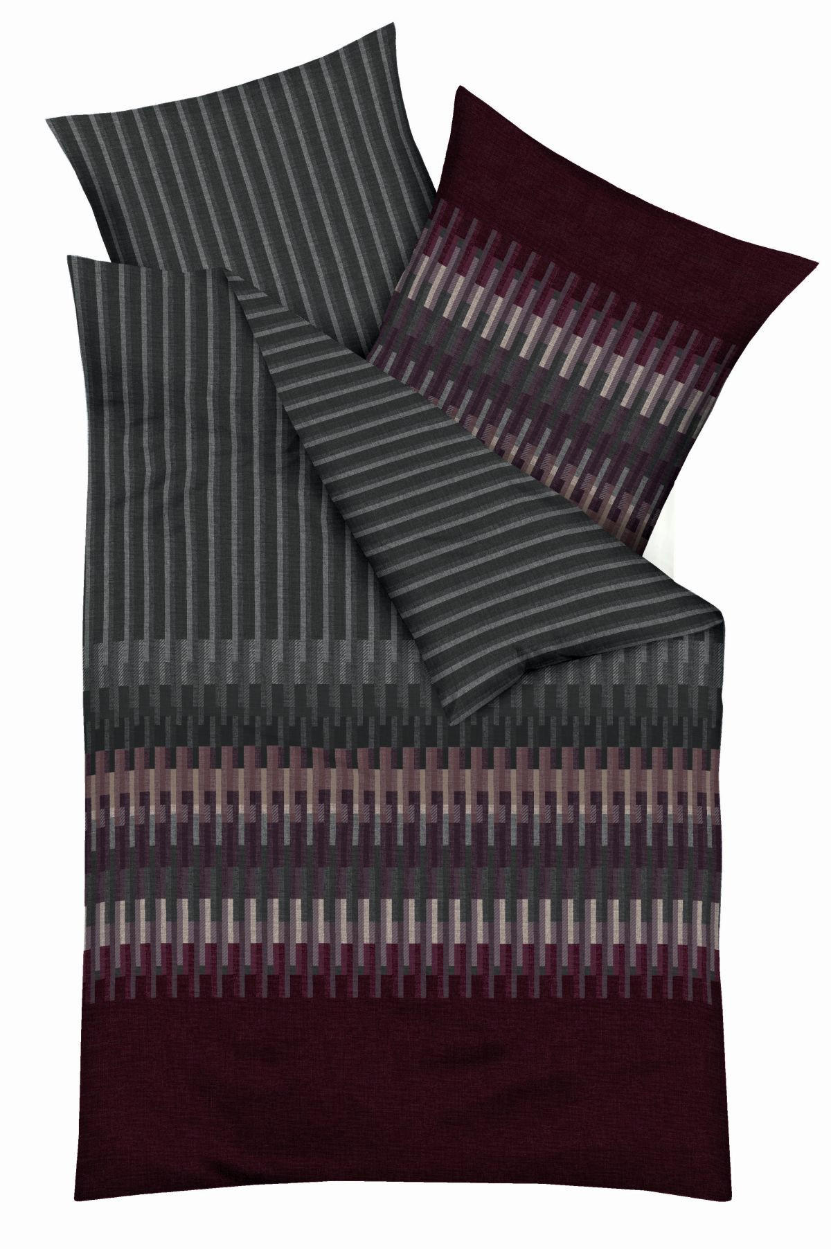 BETTWÄSCHE Makosatin 140/200 cm  - Weinrot, KONVENTIONELL, Textil (140/200cm) - Kaeppel