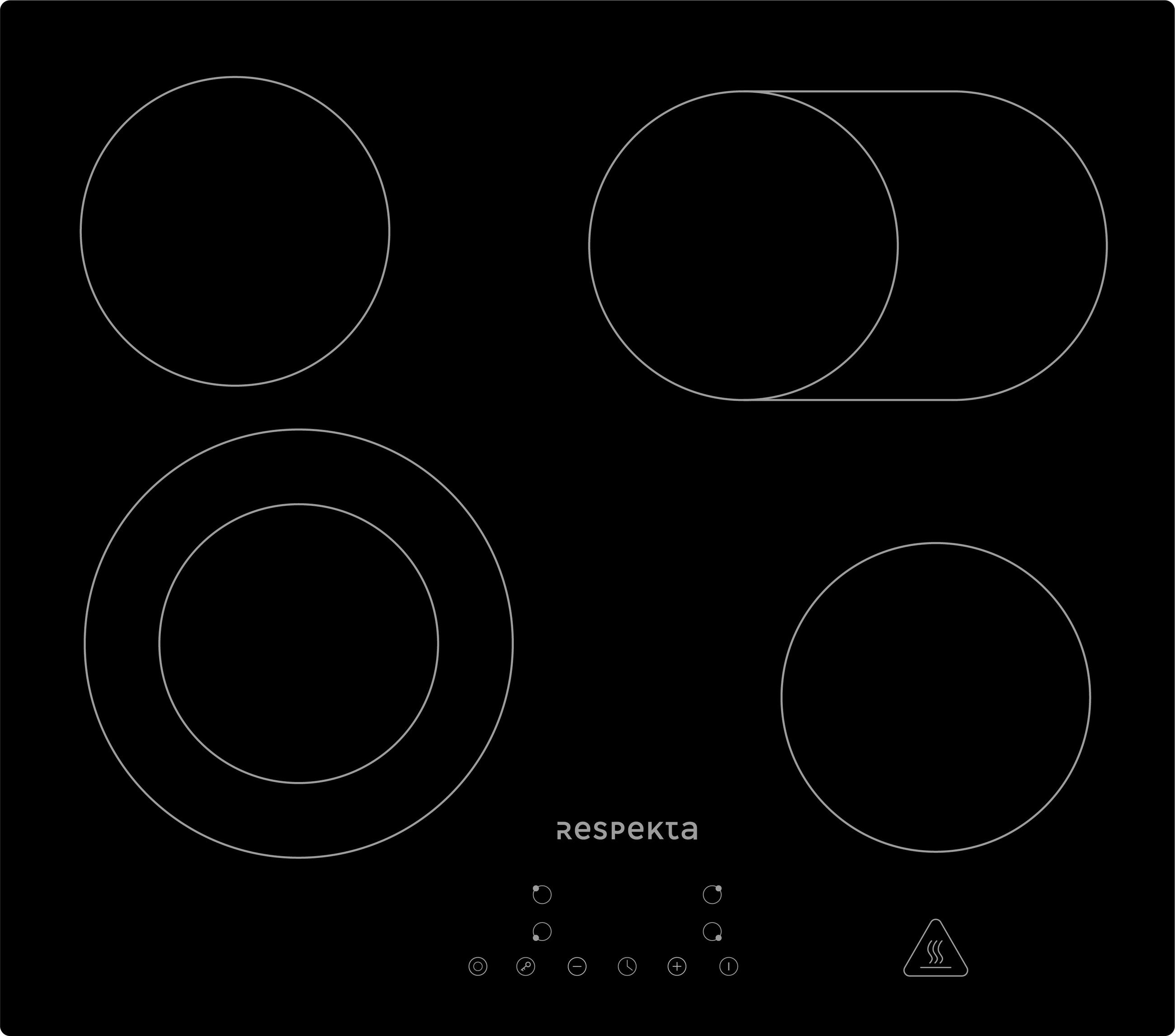 GLASKERAMIKHÄLL KM5500-28  - svart, Trend, glas (59/5/52cm) - Respekta
