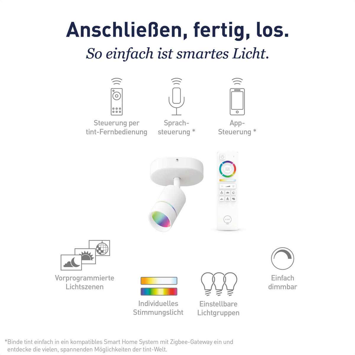 LED-STRAHLER - Weiß, Basics, Kunststoff/Metall (9/15/13cm) - Tint