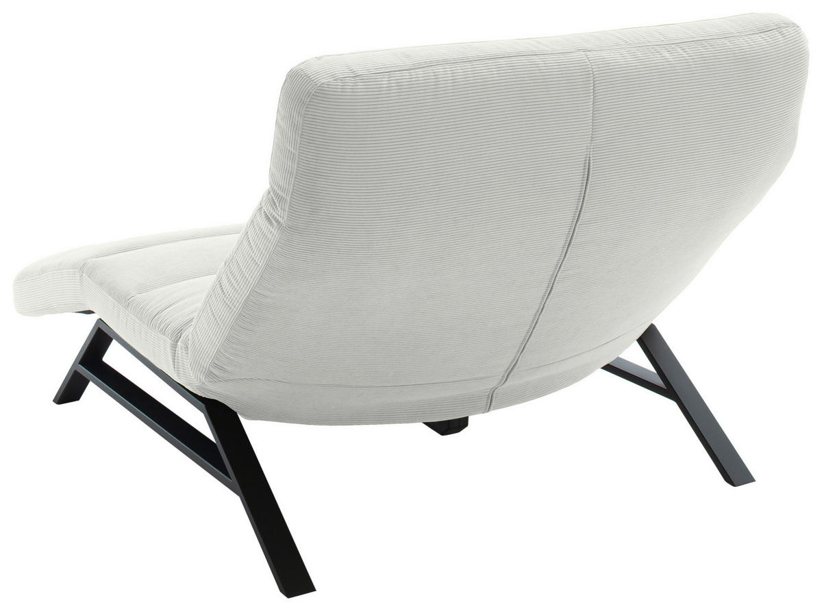 RELAXLIEGE Feincord Silberfarben  - Silberfarben/Schwarz, Design, Textil/Metall (120/54-113/158-198cm) - Pure Home Lifestyle