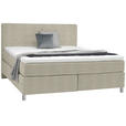 BOXSPRINGBETT 200/200 cm  in Beige  - Chromfarben/Beige, KONVENTIONELL, Kunststoff/Textil (200/200cm) - Voleo