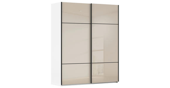 SCHWEBETÜRENSCHRANK  in Weiß  - Schwarz/Weiß, KONVENTIONELL, Glas/Holzwerkstoff (201/223/67cm) - Novel