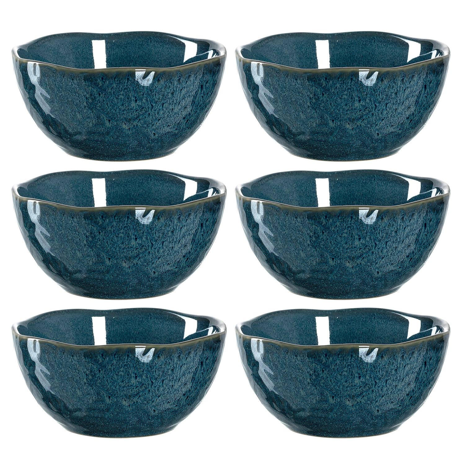 MÜSLISCHALENSET Matera 6-teilig  - Blau, LIFESTYLE, Keramik (12/5,7/12cm) - Leonardo