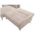 ECKSOFA in Chenille Creme  - Creme/Schwarz, KONVENTIONELL, Textil/Metall (164/255cm) - Carryhome