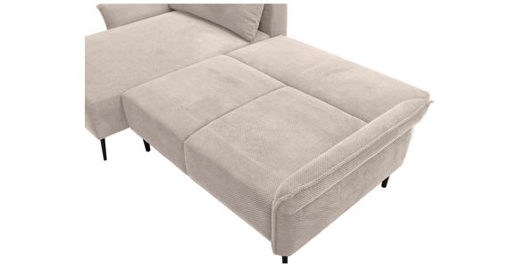 ECKSOFA in Chenille Creme  - Creme/Schwarz, KONVENTIONELL, Textil/Metall (164/255cm) - Carryhome