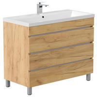 WASCHTISCHKOMBI 100 cm  - Eichefarben/Weiß, Basics, Holzwerkstoff/Stein (100cm) - MID.YOU