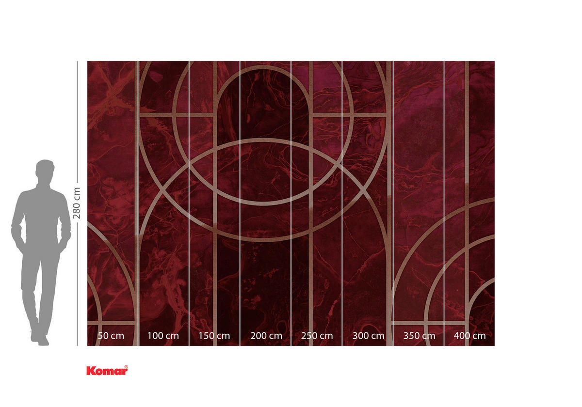 FOTOTAPETE  - Rot/Braun, Trend, Papier (400/280cm) - Xora