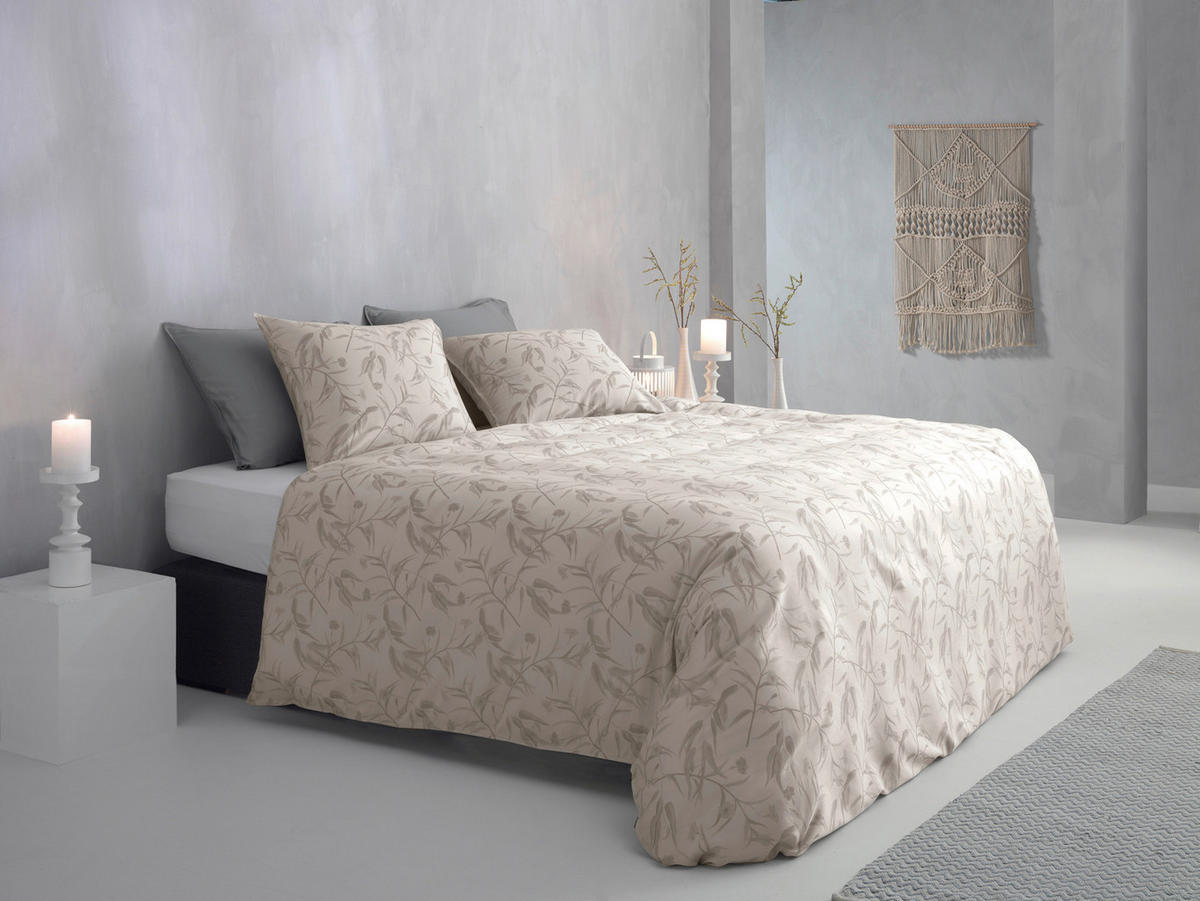 BETTWÄSCHE 2-teilig Fiori-di-Satinado Makosatin 135/200 cm  - Elfenbein, Basics, Textil (135/200cm)