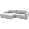 ECKSOFA in Cord Grau  168/296 cm  - Schwarz/Grau, Design, Kunststoff/Textil (168/296cm) - Pure Home Lifestyle