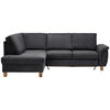 ECKSOFA Dunkelgrau Flachgewebe  - Eichefarben/Dunkelgrau, Design, Holz/Textil (185/253cm) - Cantus