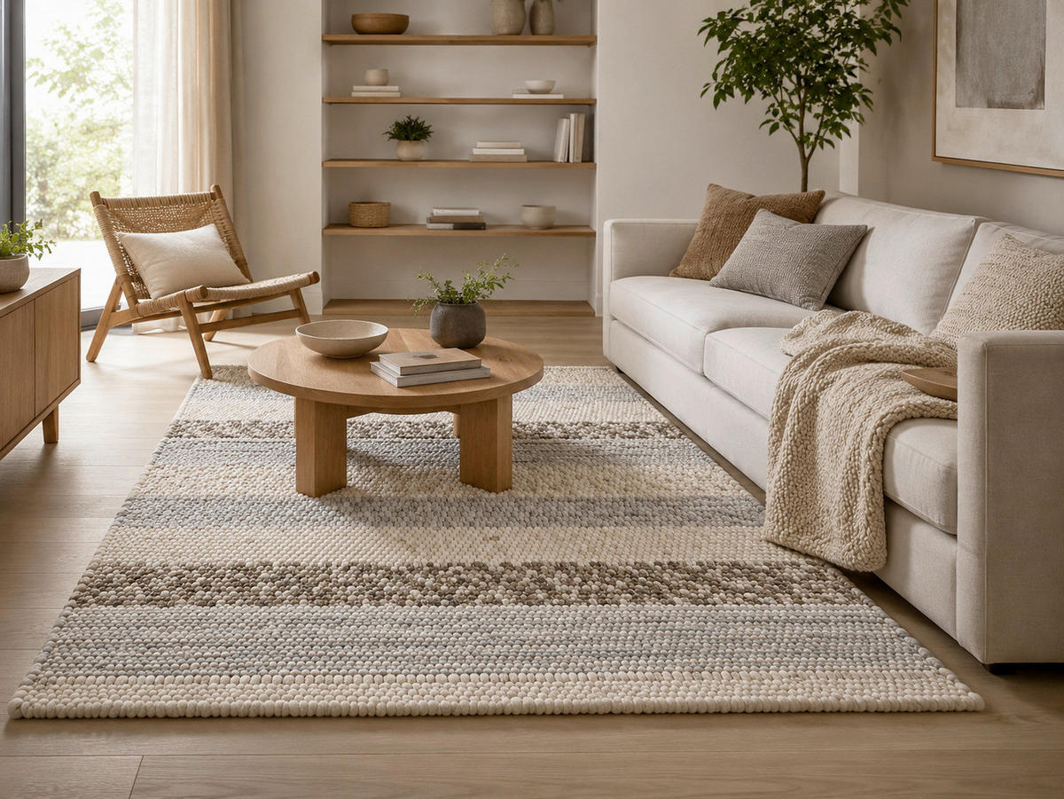 KÉZZEL SZŐTT SZŐNYEG   - kékesszürke, Basics, textil (70/130cm)