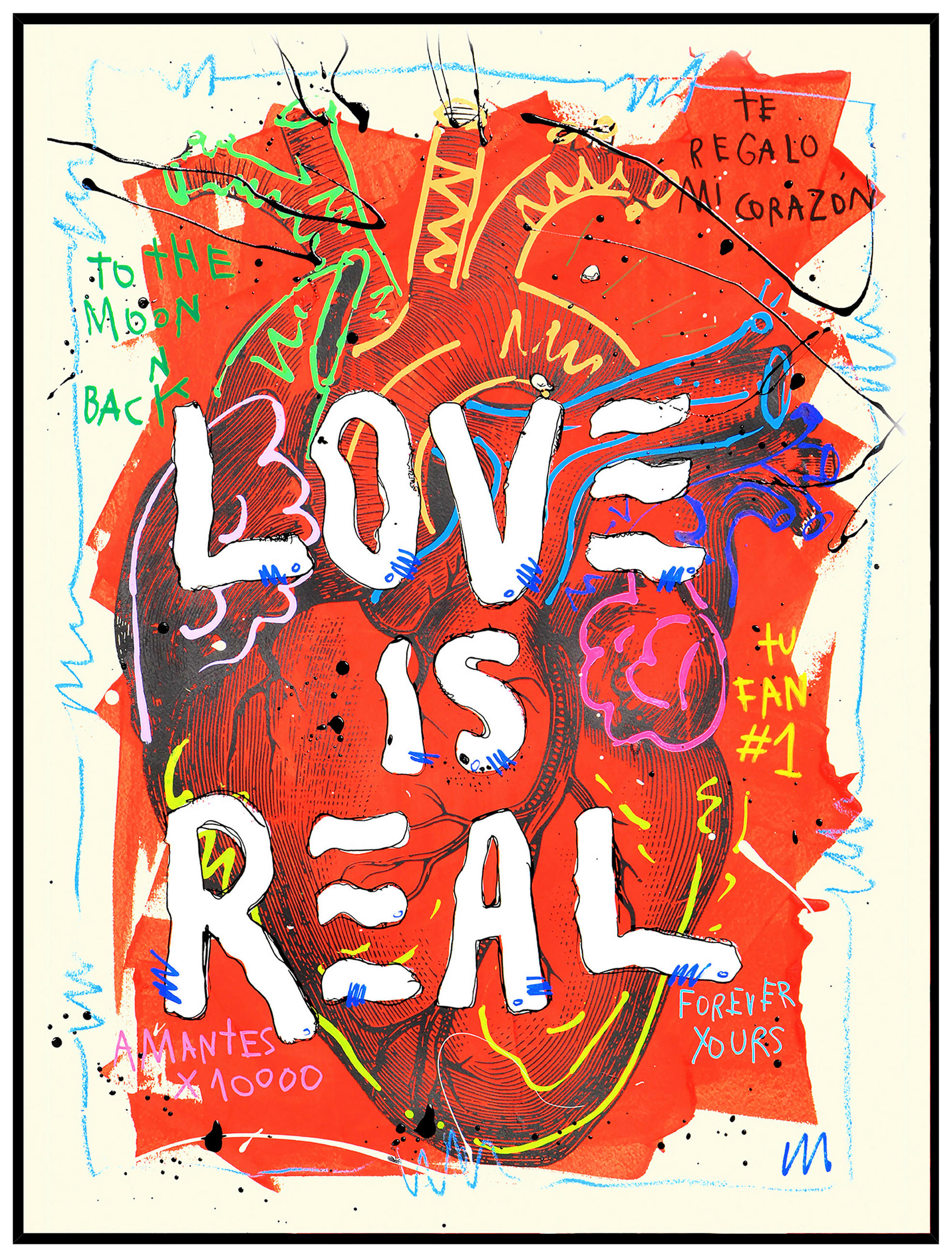 KUNSTDRUCK 60/80 cm  - Multicolor/Schwarz, Design, Holzwerkstoff (60/80cm) - Monee