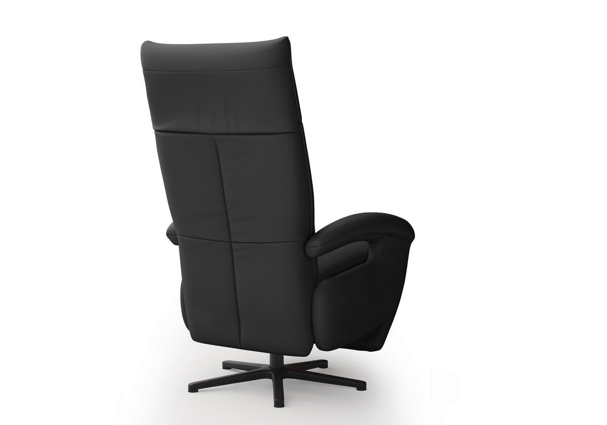 SESSEL in Echtleder Schwarz  - Schwarz, KONVENTIONELL, Leder/Metall (74/112/82cm) - Sit & More