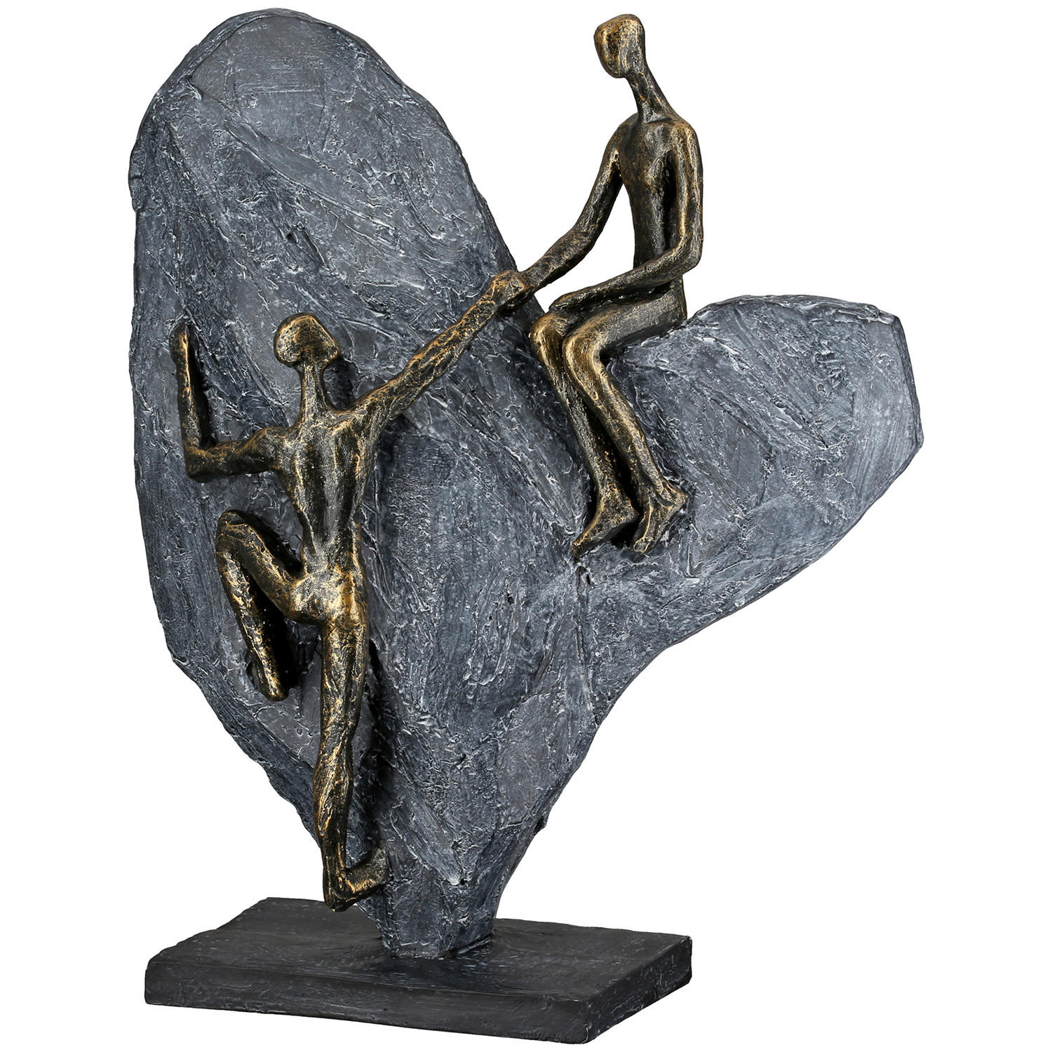 XXXLutz Skulptur Heart of stone Grau, Bronze 25.8x32x11.7 cm