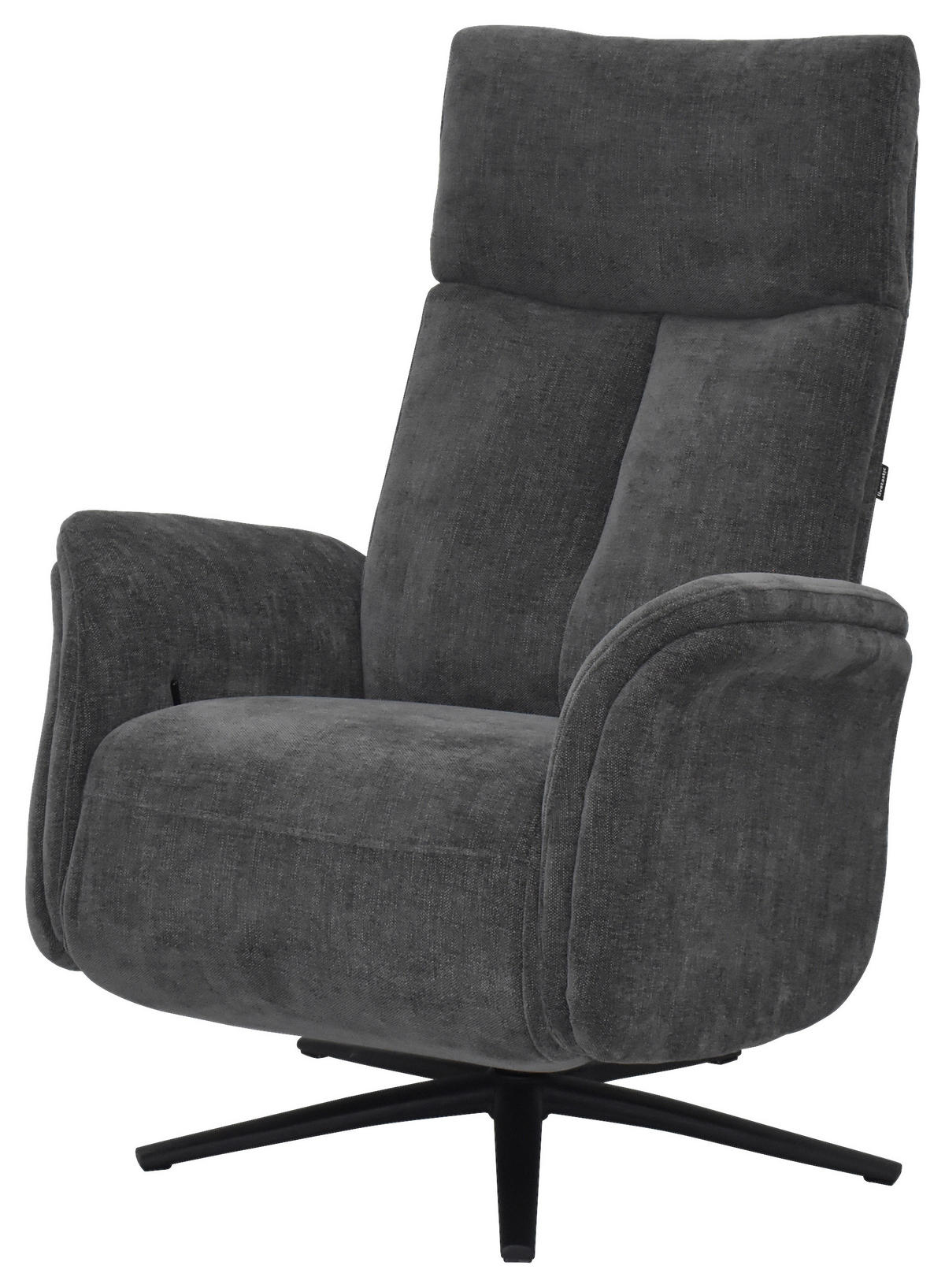 RELAXSESSEL Webstoff    - Graubraun/Schwarz, Design, Holz/Textil (75/109/84/148/84cm) - Livetastic