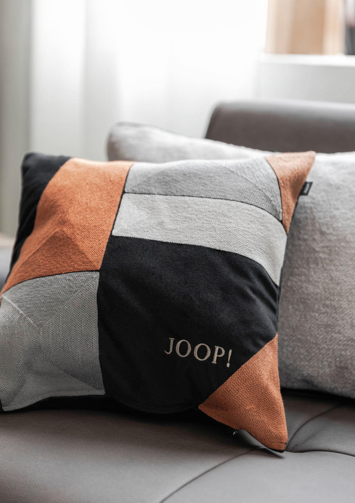 KISSENHÜLLE J!Graphic 40/40 cm  - Cognac/Beige, Basics, Textil (40/40cm) - Joop!