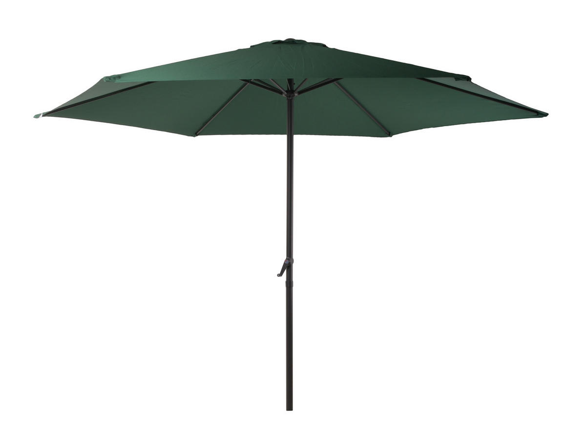 SONNENSCHIRM 295 cm Grün  - Grau/Grün, MODERN, Textil/Metall (295/250cm) - Gardenson