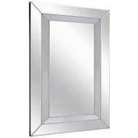 STENSKO OGLEDALO, 80/120/4,8 cm steklo, leseni material  - srebrne barve, Design, steklo/leseni material (80/120/4,8cm) - Ti'me