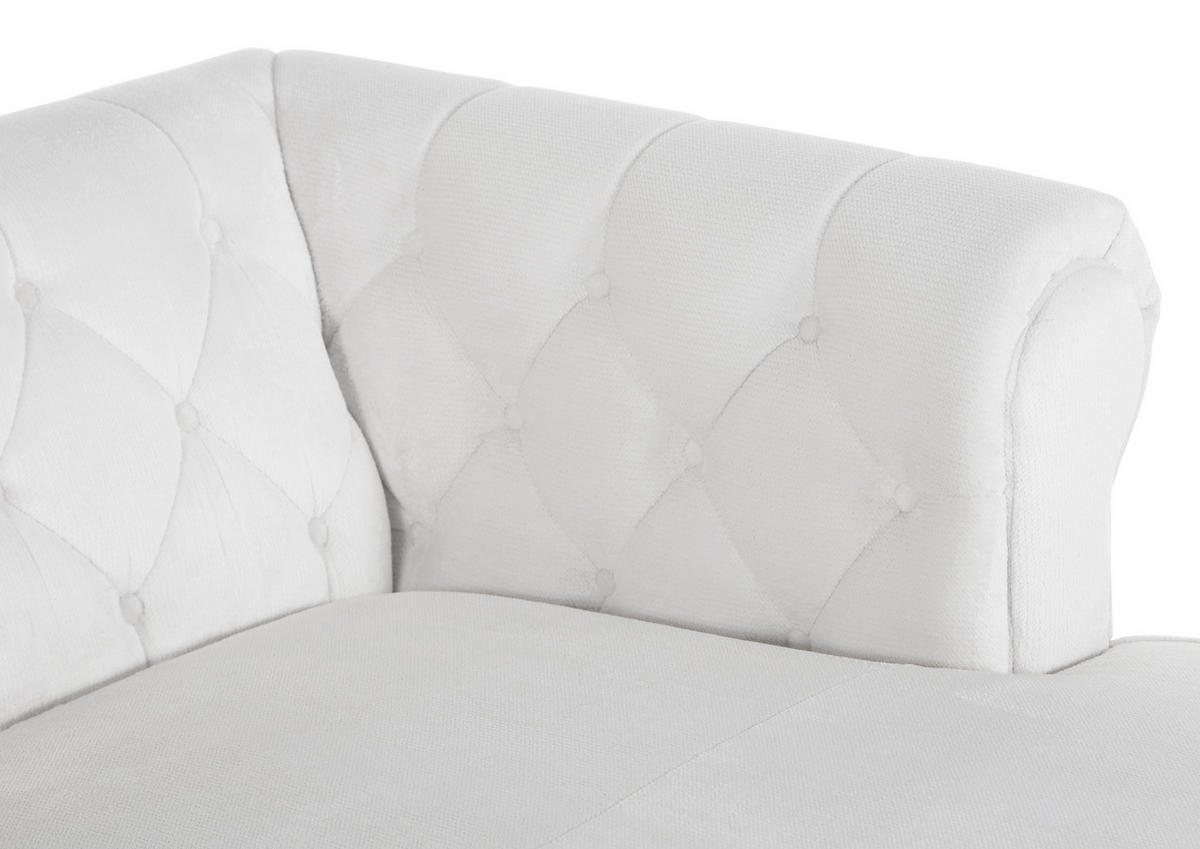 ECKSOFA in Plüsch Weiß  260/160 cm  - Dunkelbraun/Weiß, Design, Holz/Textil (260/160cm) - MID.YOU