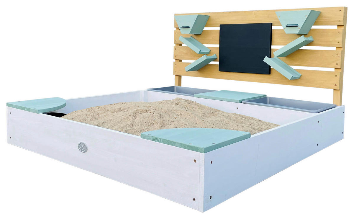 SANDLÅDA 100/105/59 cm  - vit/grön, Klassisk, trä/plast (100/105/59cm)