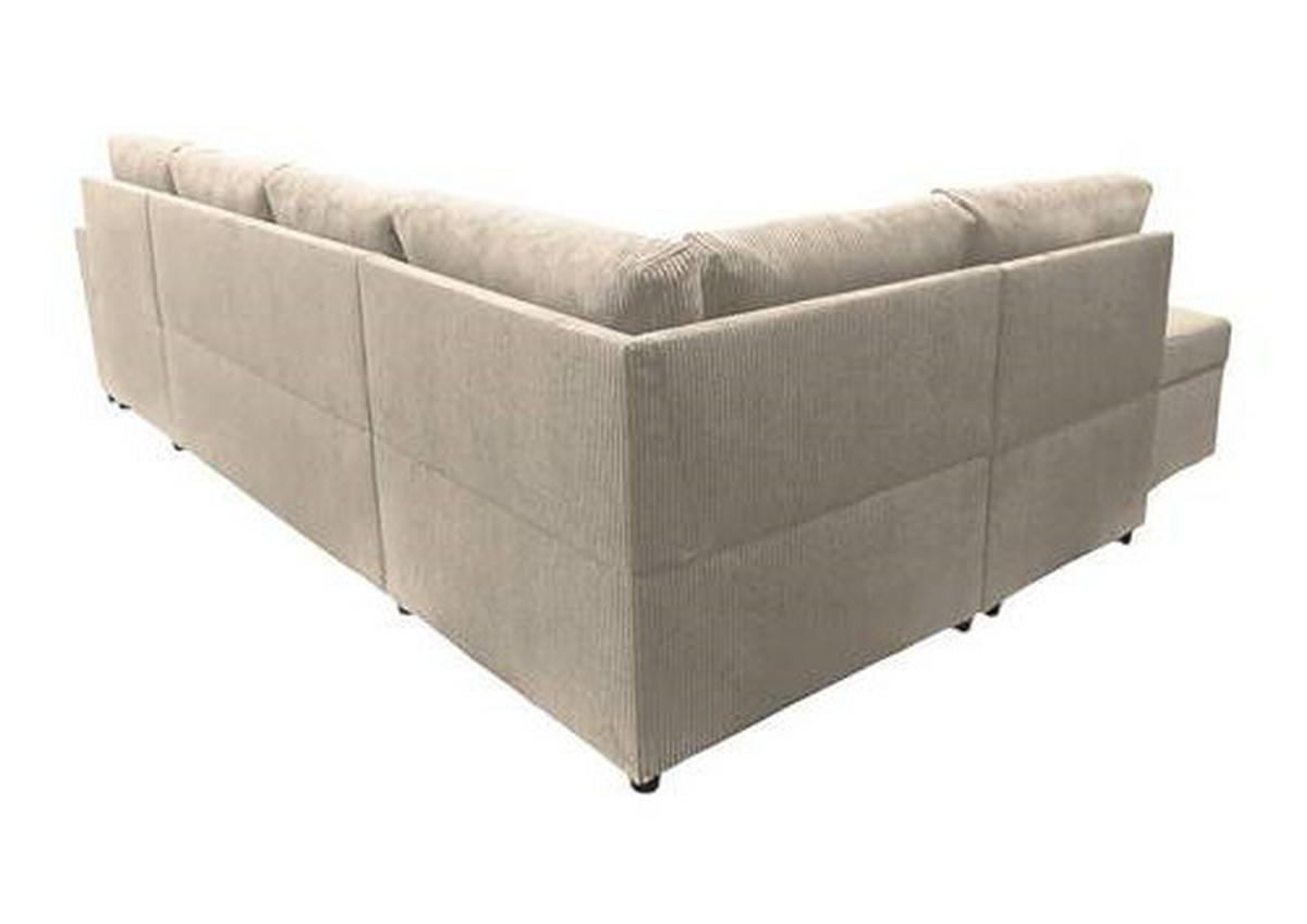 WOHNLANDSCHAFT in Cord Taupe  - Taupe/Schwarz, Design, Kunststoff/Textil (212/297/155cm) - MID.YOU