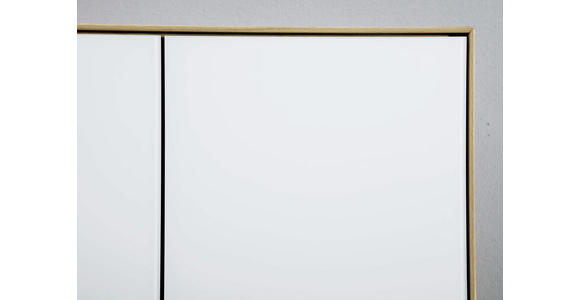 SIDEBOARD Asteiche massiv Weiß, Eichefarben Einlegeboden  - Eichefarben/Weiß, MODERN, Glas/Holz (120/87/40cm) - Linea Natura