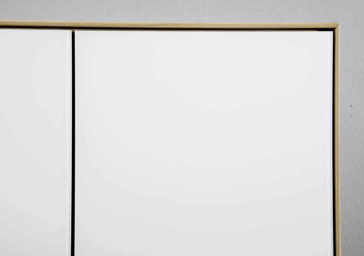 SIDEBOARD  in 120/87/40 cm  - Eichefarben/Weiß, MODERN, Glas/Holz (120/87/40cm) - Linea Natura