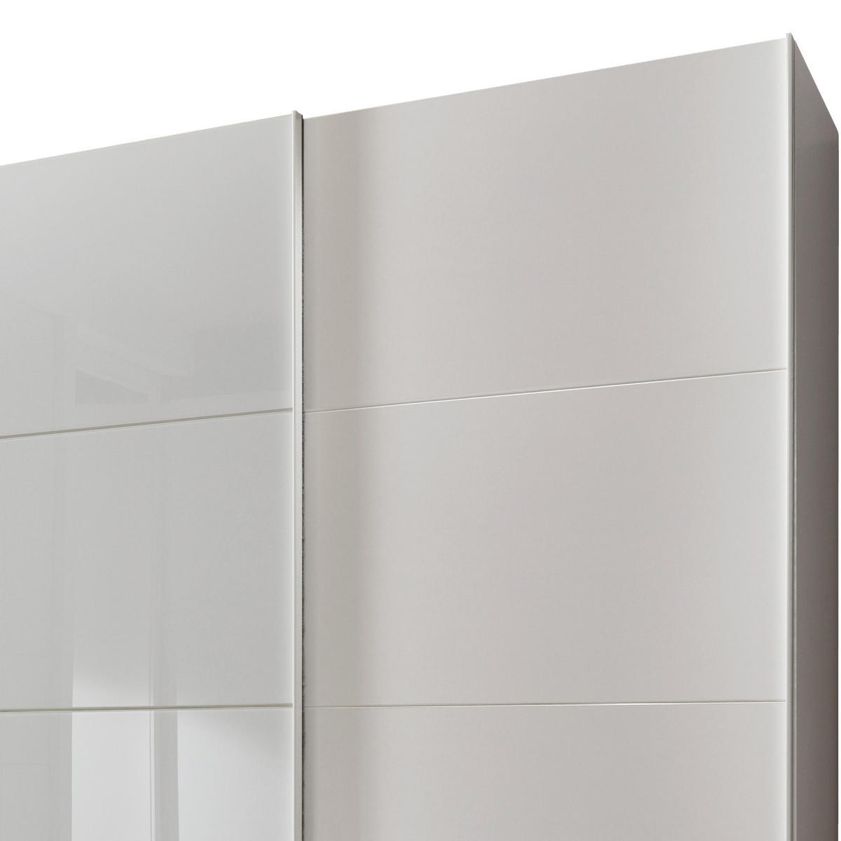 GARDEROB MED SKJUTDÖRRAR 270/210/65 cm 3-dörrar - vit/vit högglans, Basics, metall/trämaterial (270/210/65cm) - Livetastic