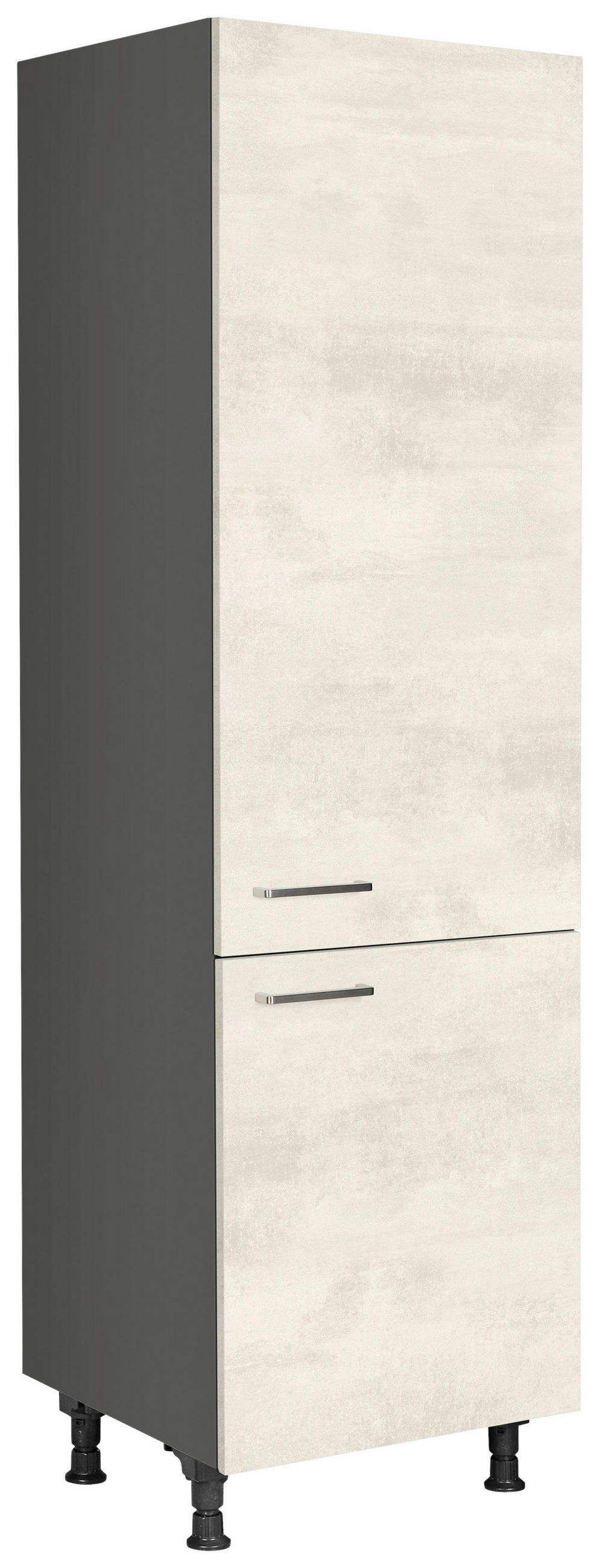 GERÄTEUMBAUSCHRANK 60/216,6/58 cm  in Weiß  - Schieferfarben/Edelstahlfarben, MODERN, Holzwerkstoff/Metall (60/216,6/58cm) - Nobilia