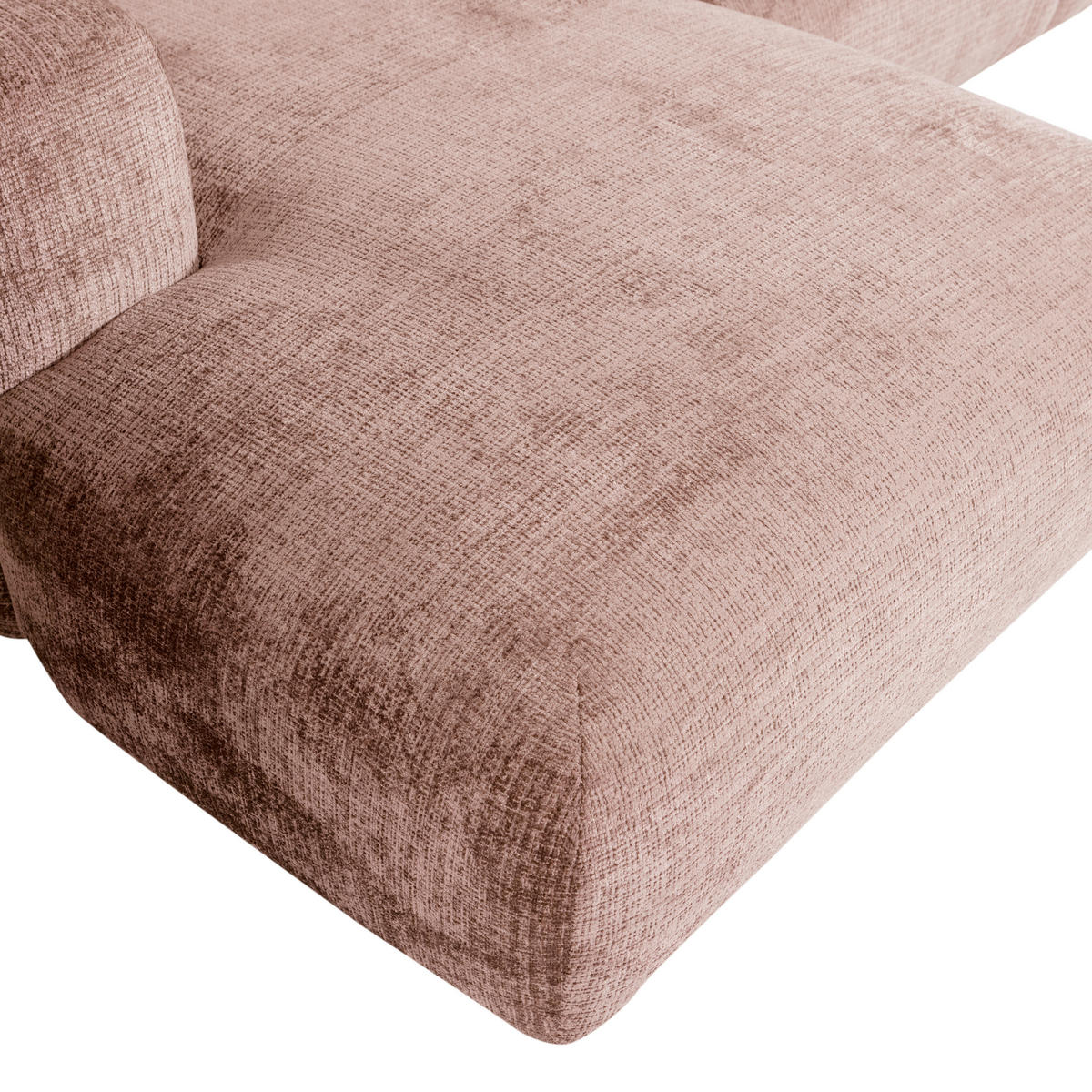 ECKSOFA Cloud Taupe, Pink Chenille  - Taupe/Pink, Design, Kunststoff/Textil (165/280cm) - Livetastic