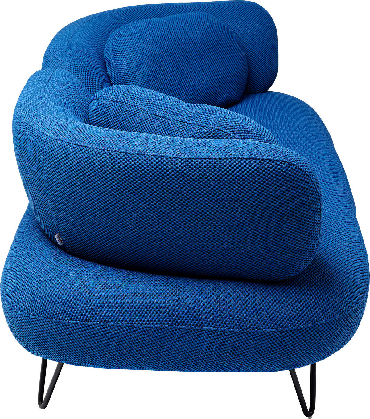 2-SITZER-SOFA in Netz Blau  - Blau/Schwarz, Design, Textil/Metall (182/72/94cm) - Kare-Design
