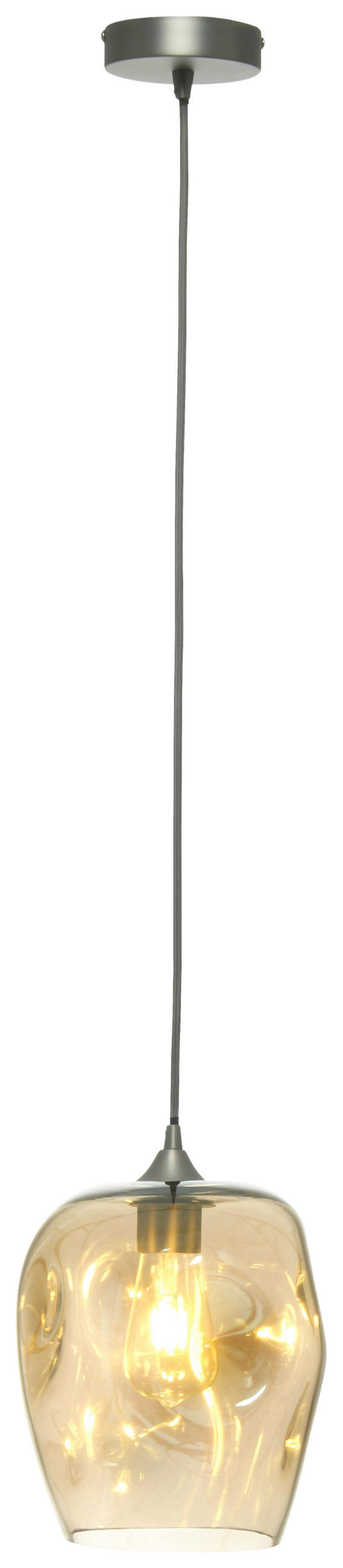 ZÁVESNÉ SVIETIDLO, 22/22/34 cm  - číra/sivá, Basics, sklo (22/22/34cm) - MID.YOU