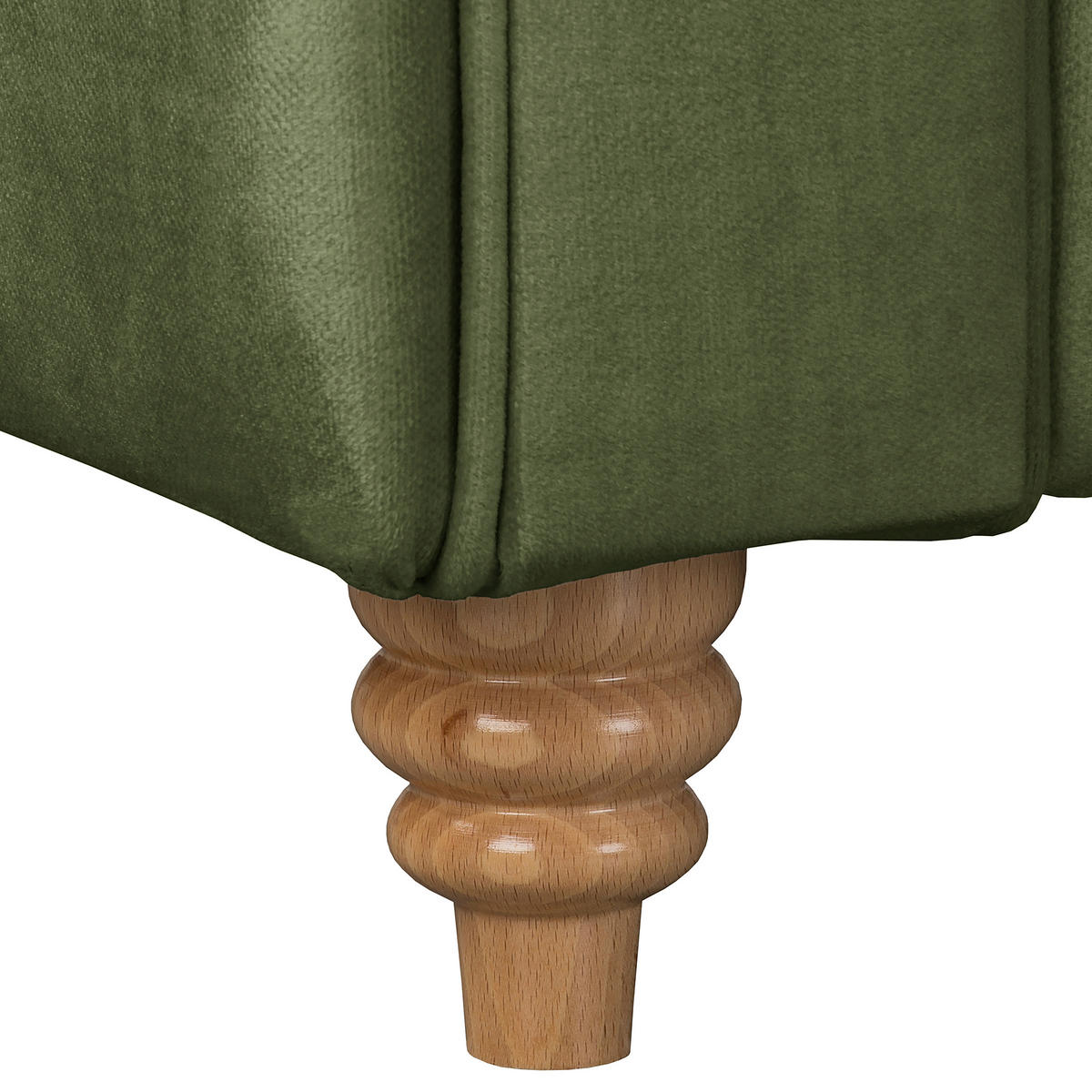 ECKSOFA Laura in Mikrofaser Dunkelgrün  284/182 cm  - Dunkelgrün/Braun, Design, Holz/Textil (284/182cm) - P & B