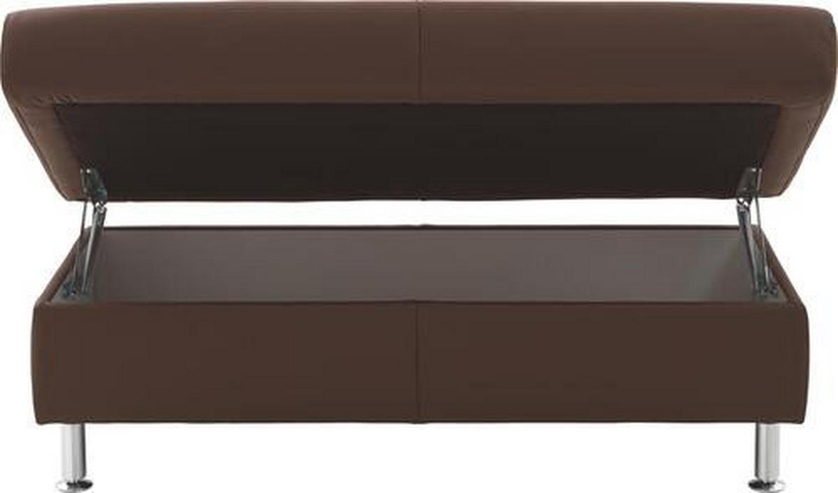 WOHNLANDSCHAFT in Echtleder Dunkelbraun  - Dunkelbraun/Alufarben, Design, Leder/Metall (233/339/165cm) - Beldomo Premium