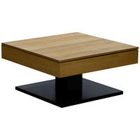 KONFERENČNÝ STOLÍK, čierna, farba duba, drevo, kompozitné drevo, 75/75/38 cm - čierna/farba duba, Design, drevo/kompozitné drevo (75/75/38cm) - Boxxx