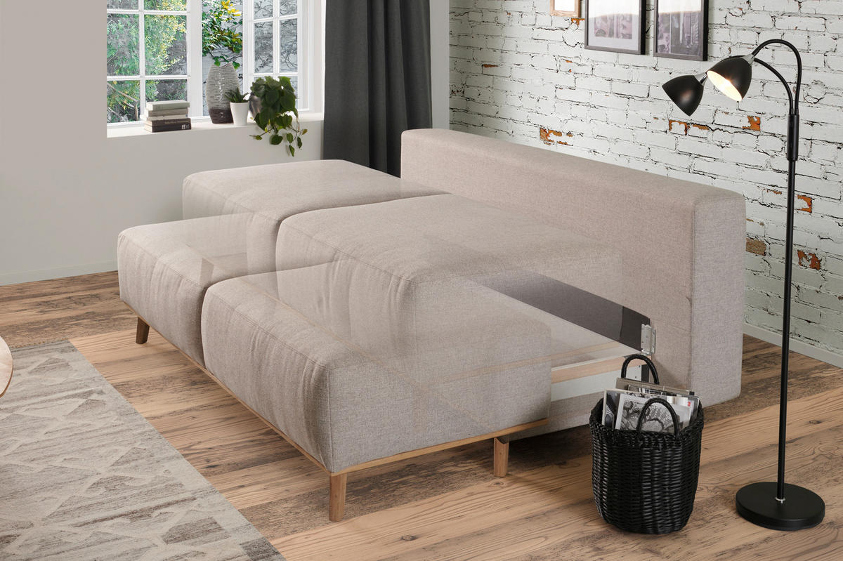 BOXSPRINGSOFA in Hellgrau  - Hellgrau, Design, Holz/Textil (203/97/107cm) - Dieter Knoll