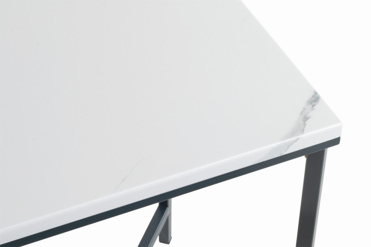 BEISTELLTISCH 39/39/55 cm Anthrazit, Weiß quadratisch  - Anthrazit/Weiß, Trend, Holzwerkstoff/Metall (39/39/55cm)