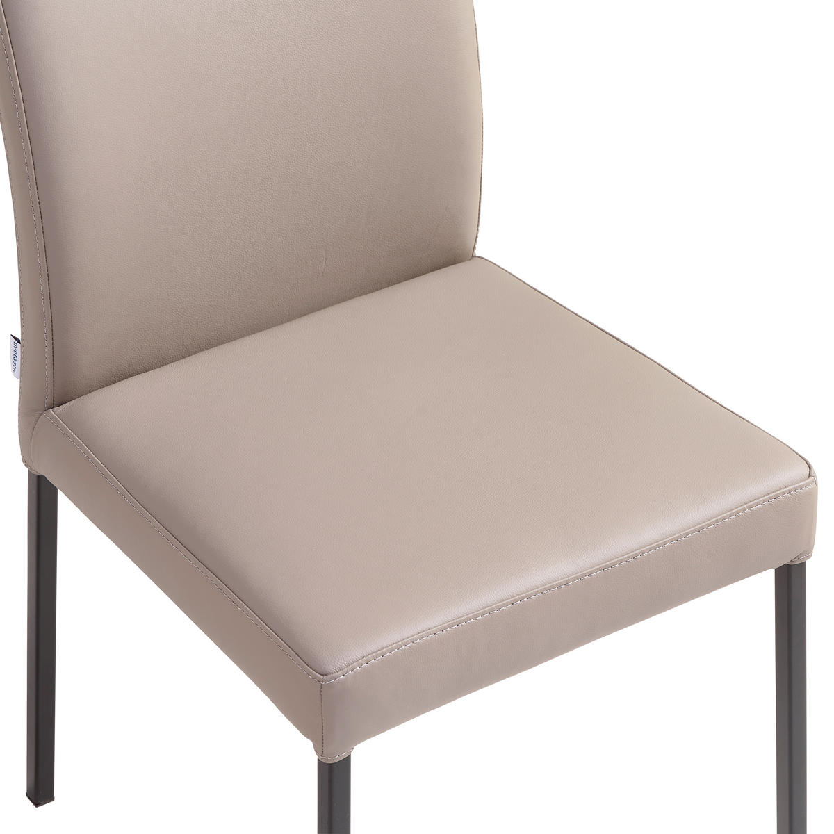 STUHL Echtleder Taupe  - Taupe/Schwarz, MODERN, Leder/Metall (45,5/86/57,5cm) - Livetastic